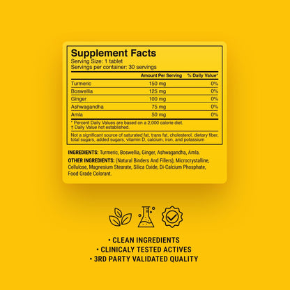 500mg Mobility + Recovery Tablets - Lemon Ginger - Mood Tablets