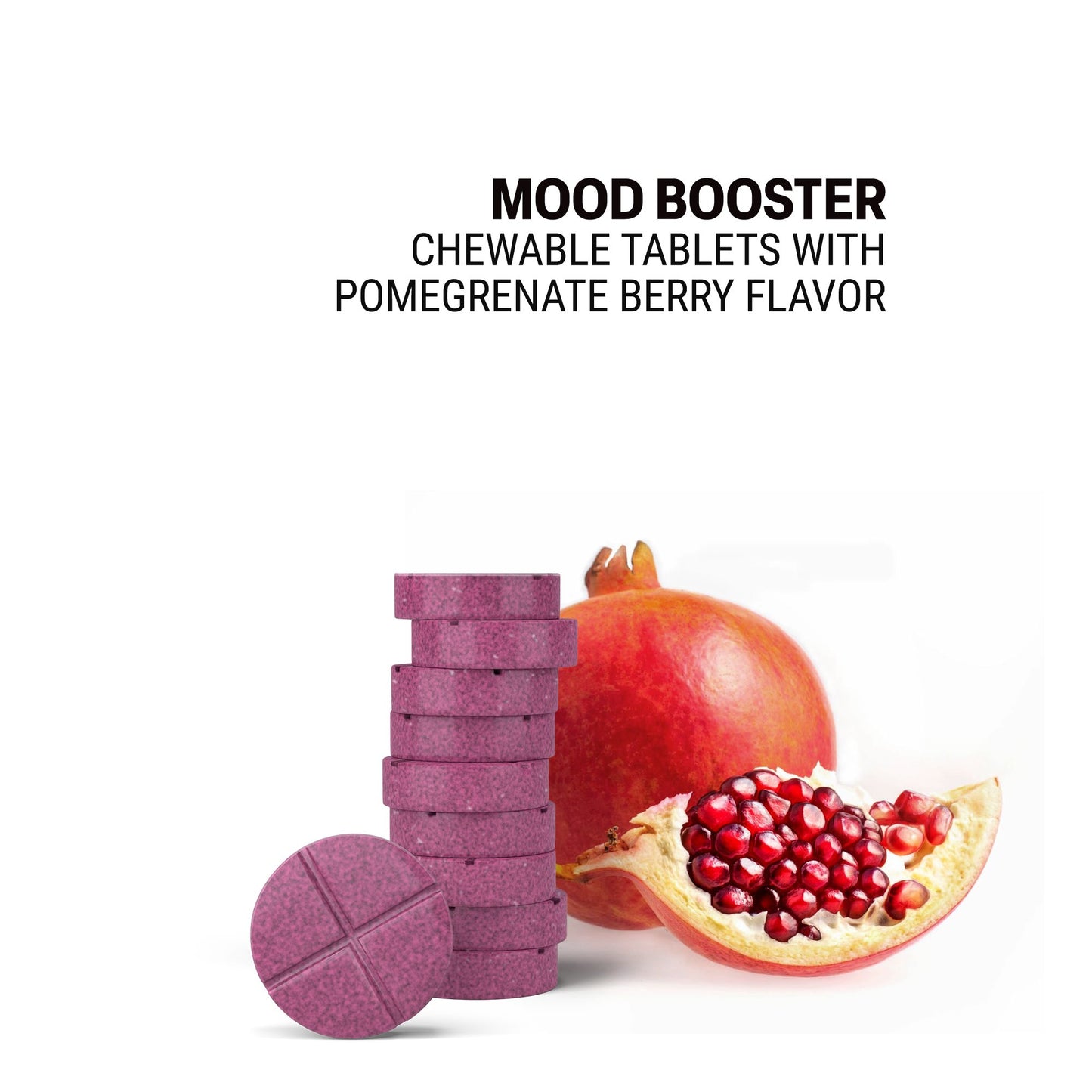 500mg Mood Booster Tablets - Pomegranate Berry - Mood Tablets