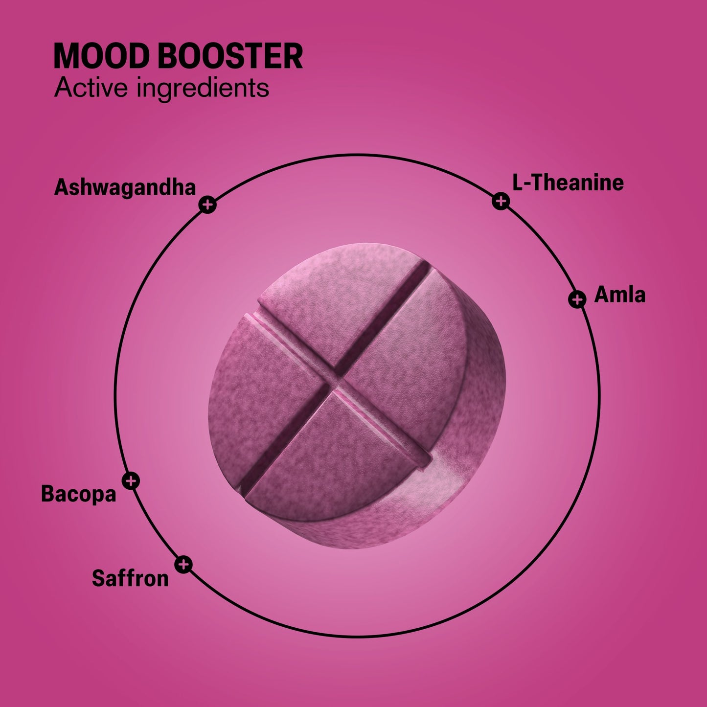 500mg Mood Booster Tablets - Pomegranate Berry - Mood Tablets