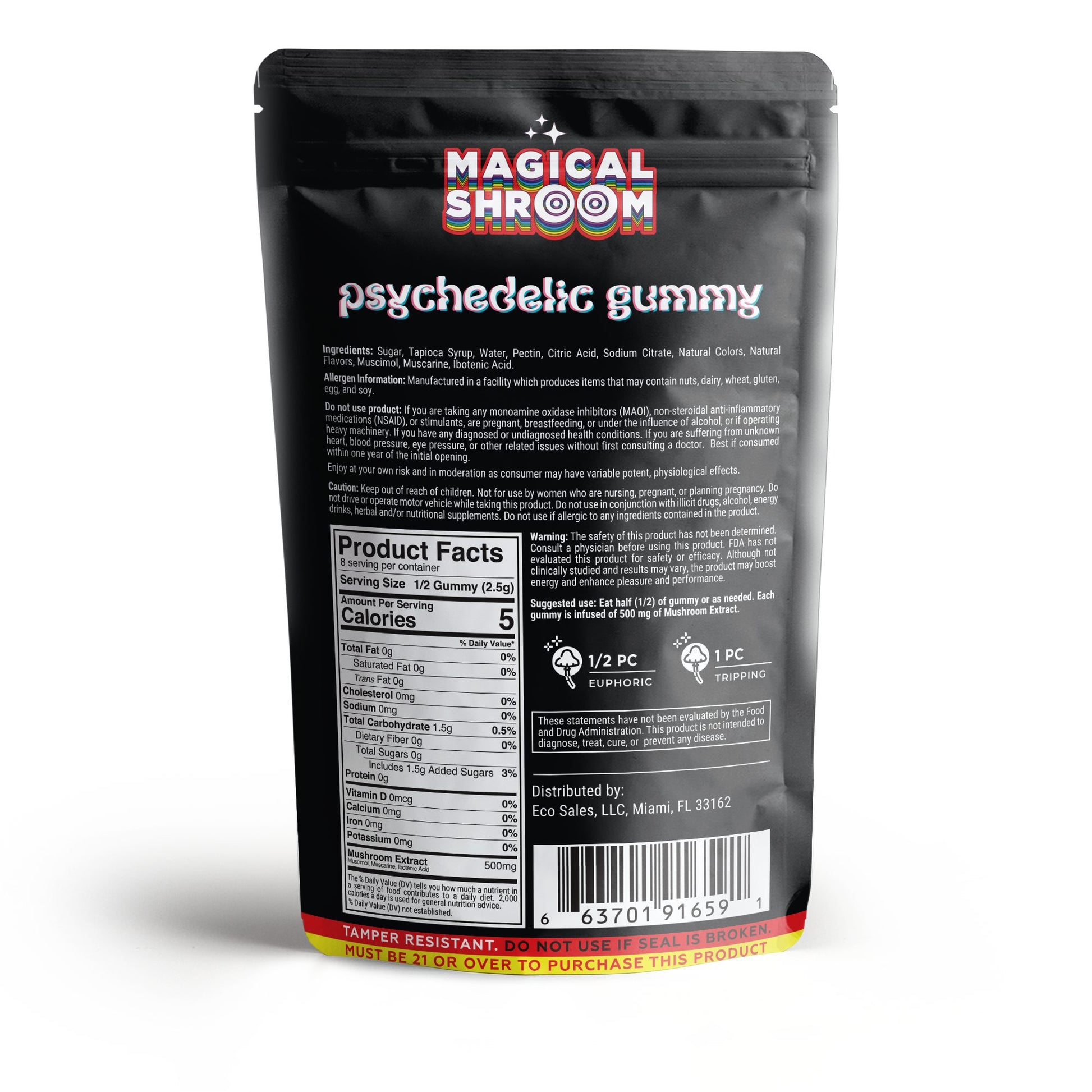 500mg Mushroom Blend, Muscarine, Muscimol, Amanita Muscaria Gummies - Magical Shroom