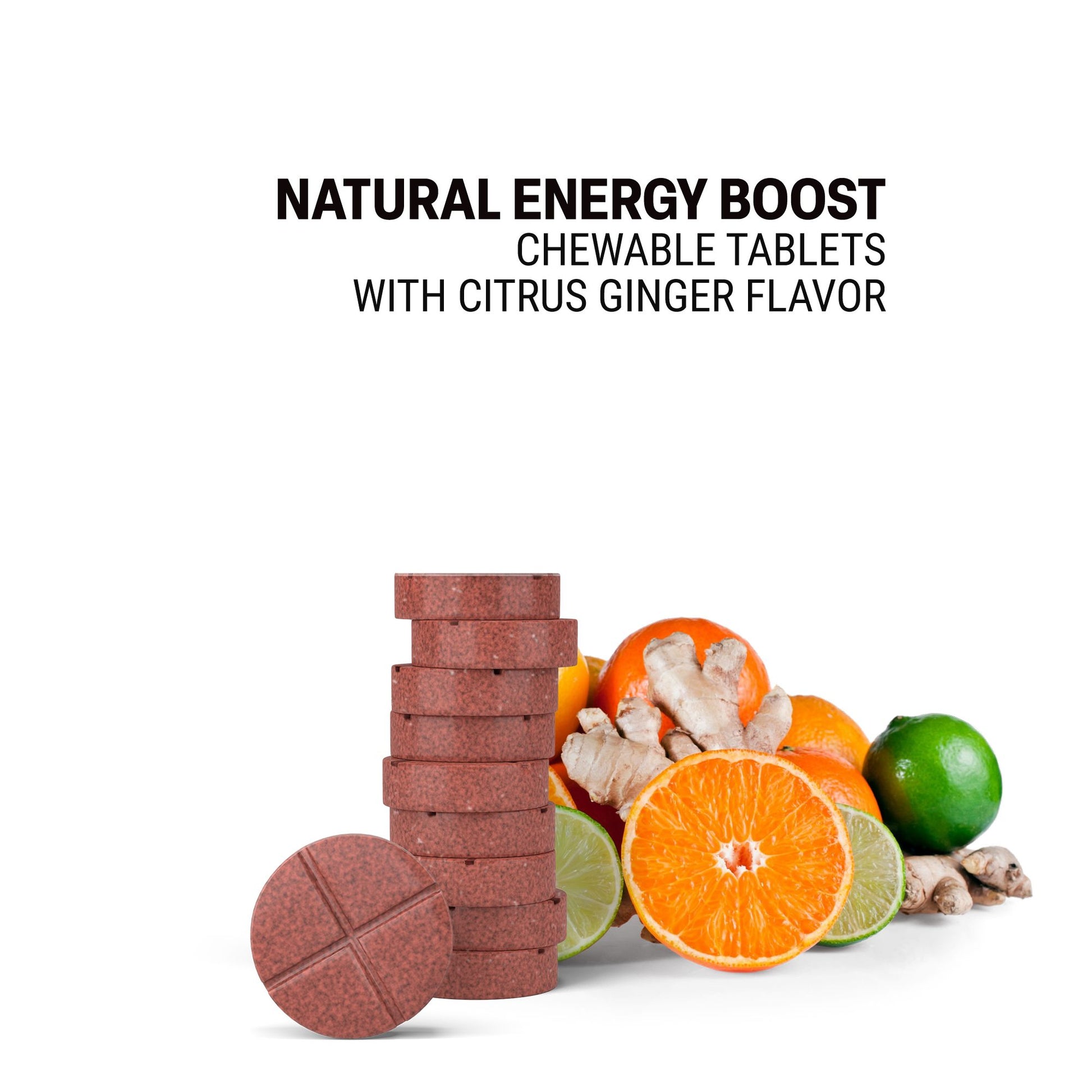 500mg Natural Energy Boost Tablets - Citrus Ginger - Mood Tablets