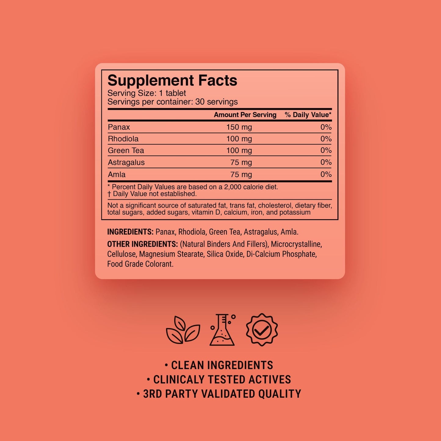 500mg Natural Energy Boost Tablets - Citrus Ginger - Mood Tablets