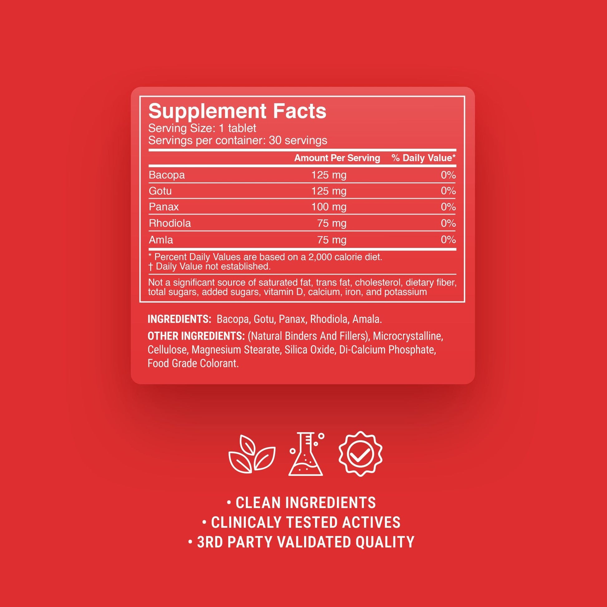 500mg Nootropic Clarity Tablets - Peach Green Tea - Mood Tablets