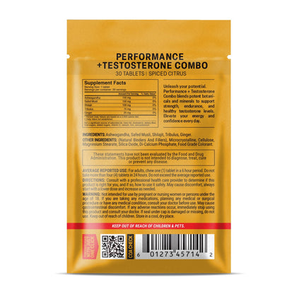 500mg Performance+Testosterone Combo Tablets - Spiced Citrus - Mood Tablets