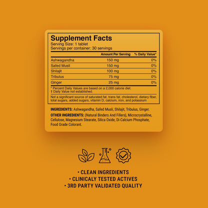 500mg Performance+Testosterone Combo Tablets - Spiced Citrus - Mood Tablets