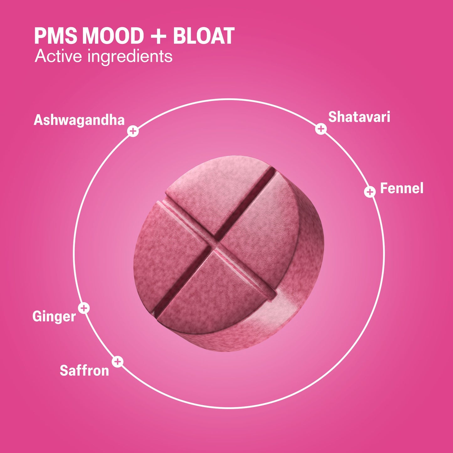 500mg PMS Mood + Bloat Tablets - Raspberry Vanilla - Mood Tablets