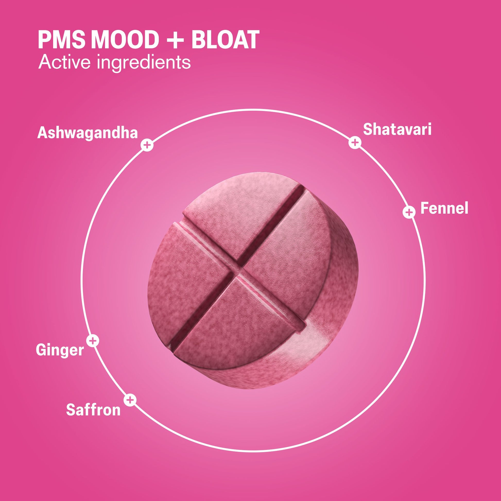 500mg PMS Mood + Bloat Tablets - Raspberry Vanilla - Mood Tablets
