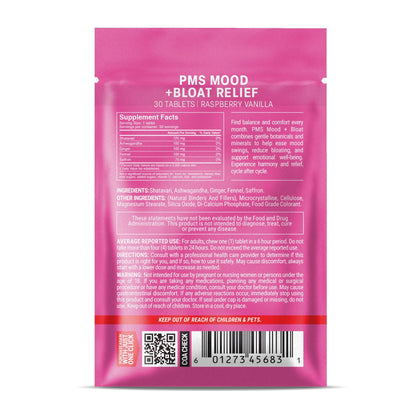 500mg PMS Mood + Bloat Tablets - Raspberry Vanilla - Mood Tablets