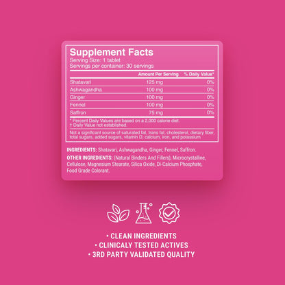 500mg PMS Mood + Bloat Tablets - Raspberry Vanilla - Mood Tablets