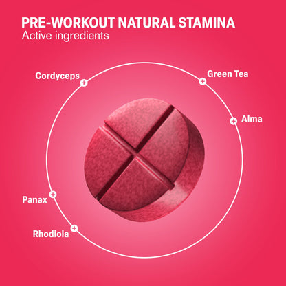500mg Pre-Workout Natural Stamina Tablets - Berry Lemon - Mood Tablets