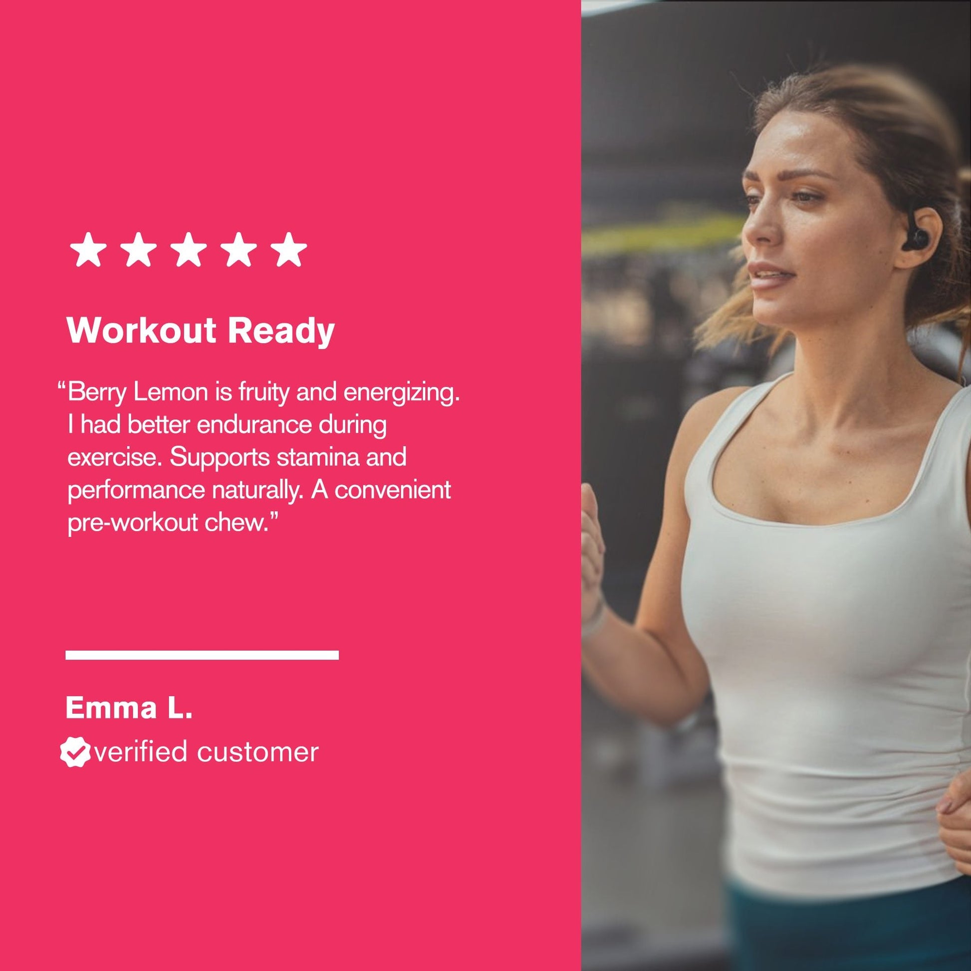 500mg Pre-Workout Natural Stamina Tablets - Berry Lemon - Mood Tablets