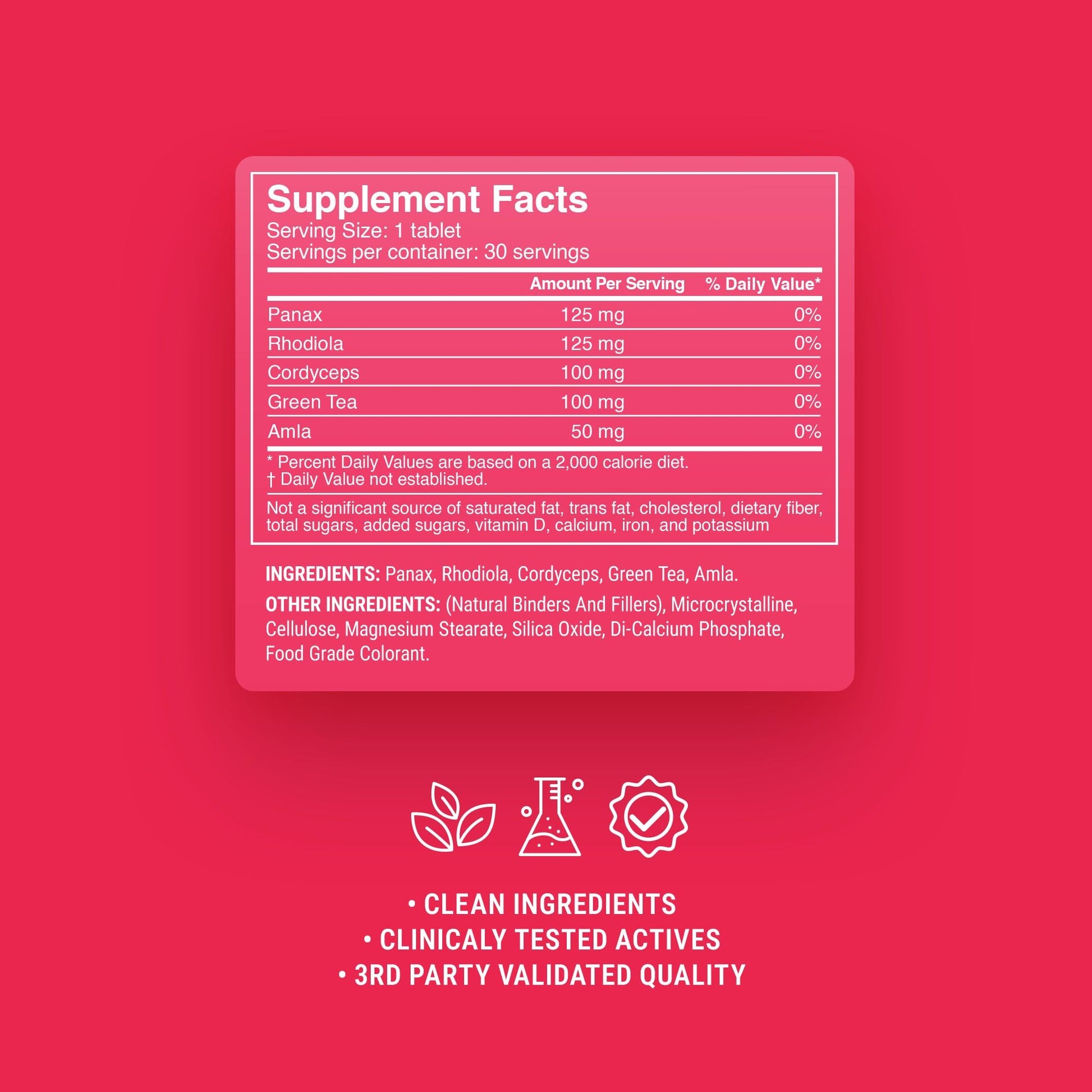 500mg Pre-Workout Natural Stamina Tablets - Berry Lemon - Mood Tablets