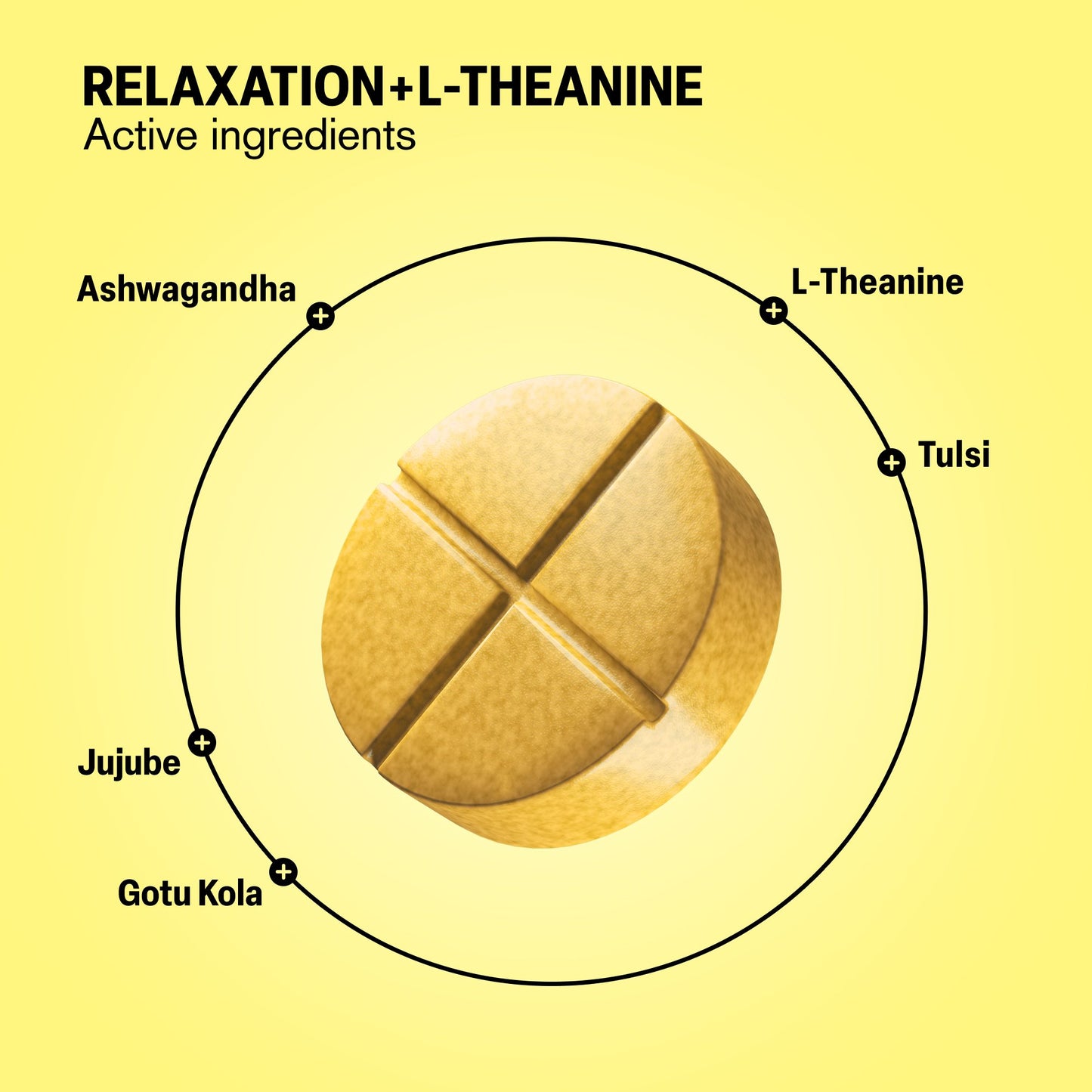 500mg Relaxation + L-Theanine Tablets - Lemon Honey - Mood Tablets