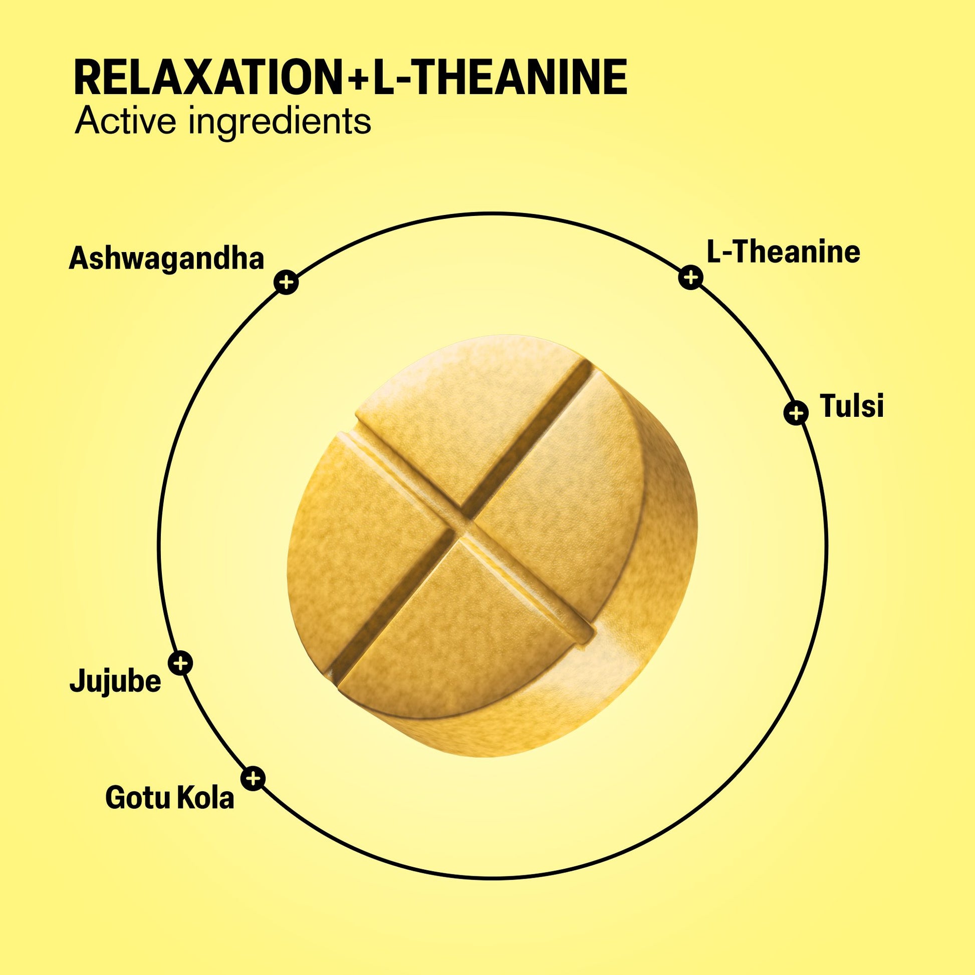 500mg Relaxation + L-Theanine Tablets - Lemon Honey - Mood Tablets