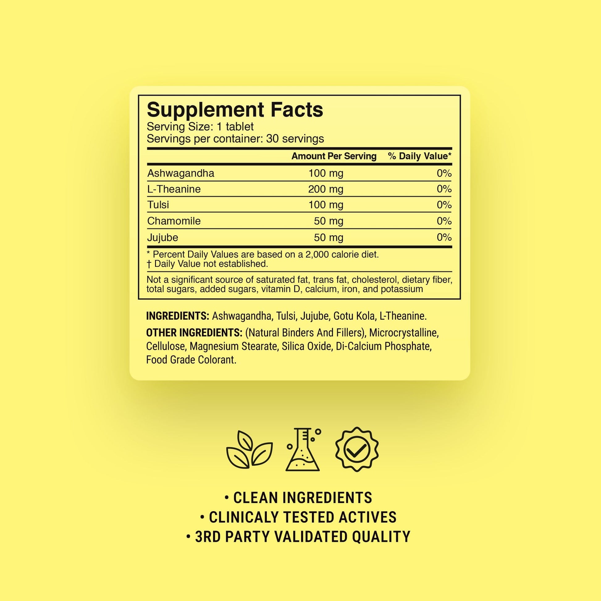 500mg Relaxation + L-Theanine Tablets - Lemon Honey - Mood Tablets