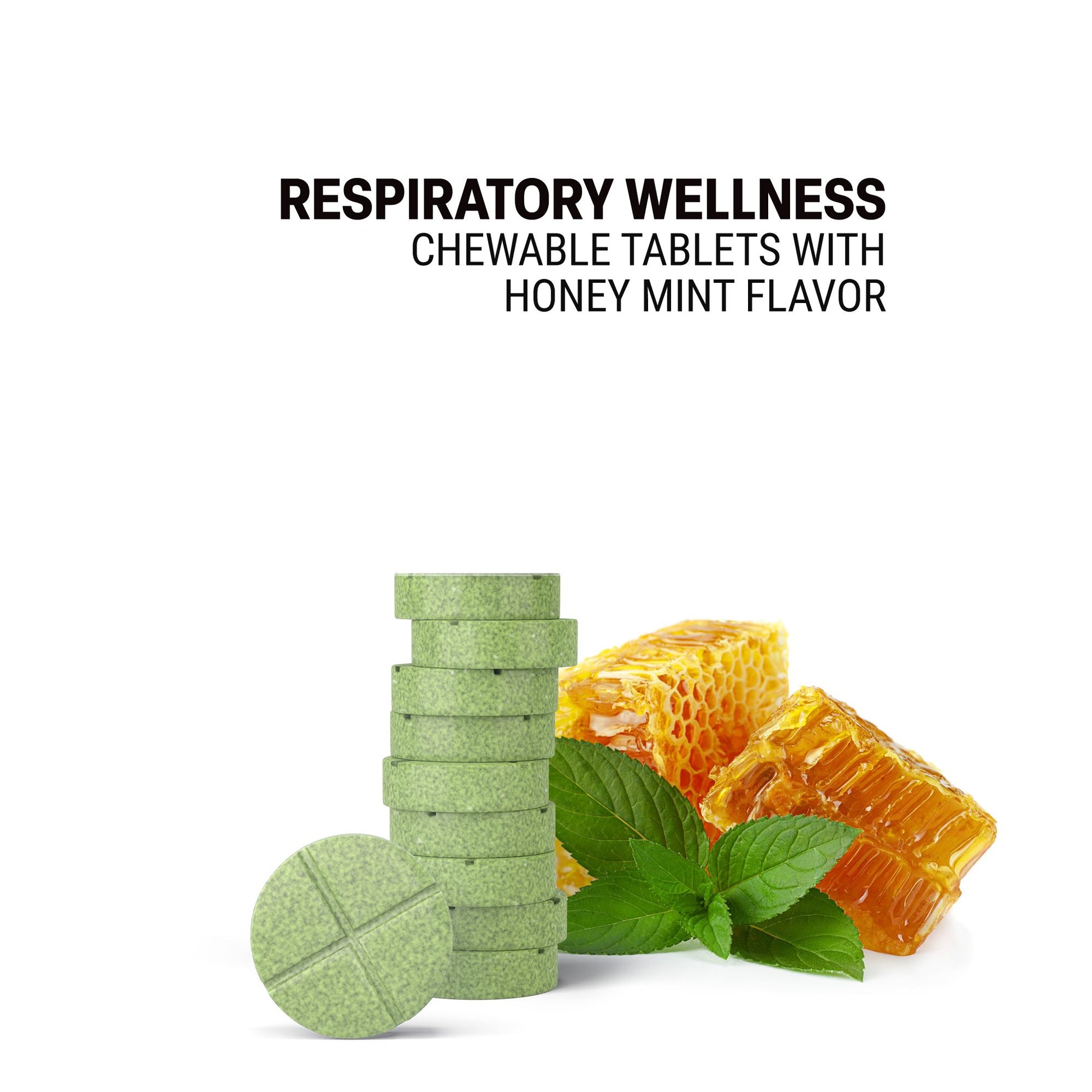 500mg Respiratory Wellness Tablets - Honey Mint - Mood Tablets