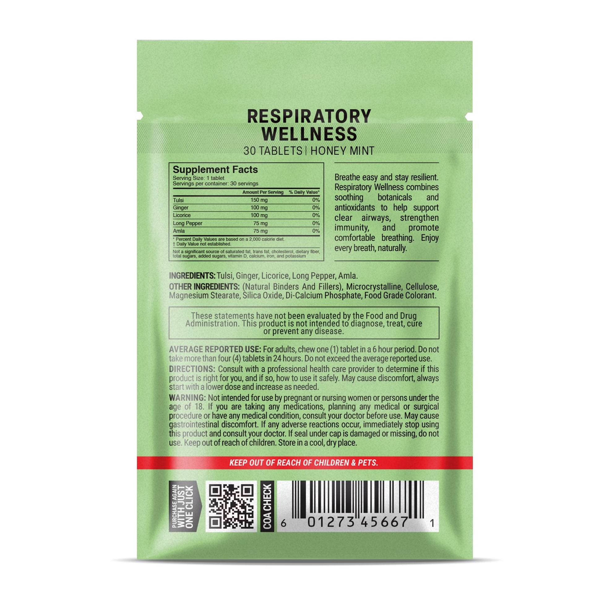 500mg Respiratory Wellness Tablets - Honey Mint - Mood Tablets