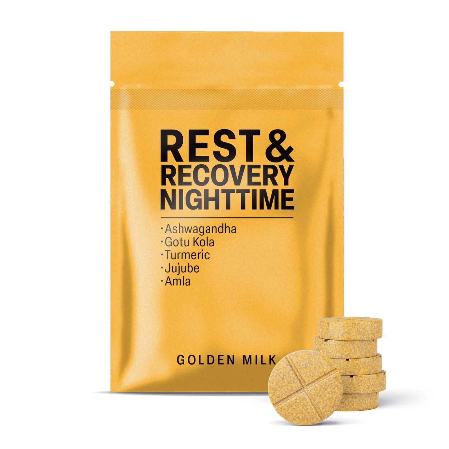 500mg Rest & Recovery Nighttime Tablets - Golden Milk - Mood Tablets