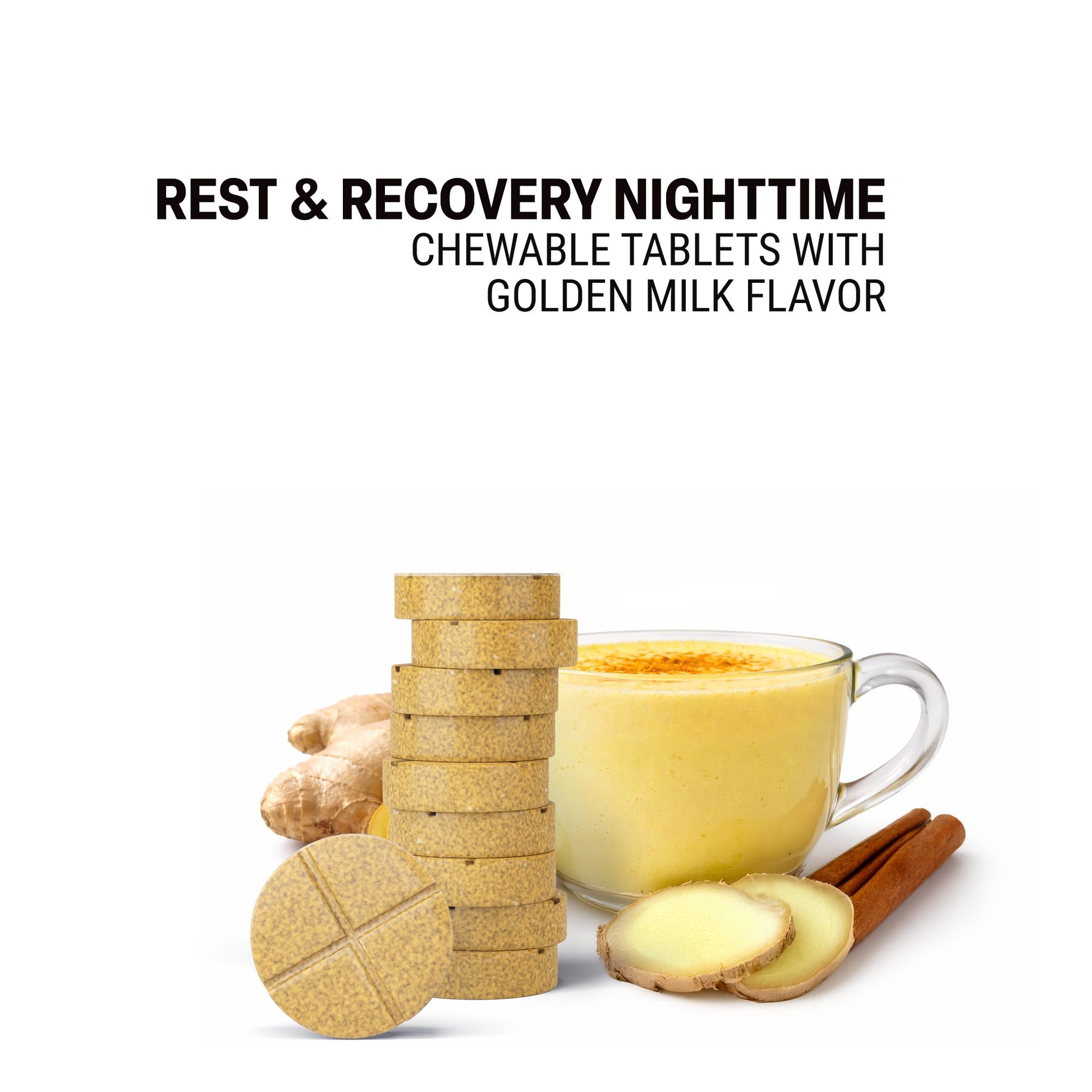 500mg Rest & Recovery Nighttime Tablets - Golden Milk - Mood Tablets