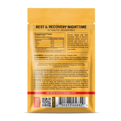 500mg Rest & Recovery Nighttime Tablets - Golden Milk - Mood Tablets