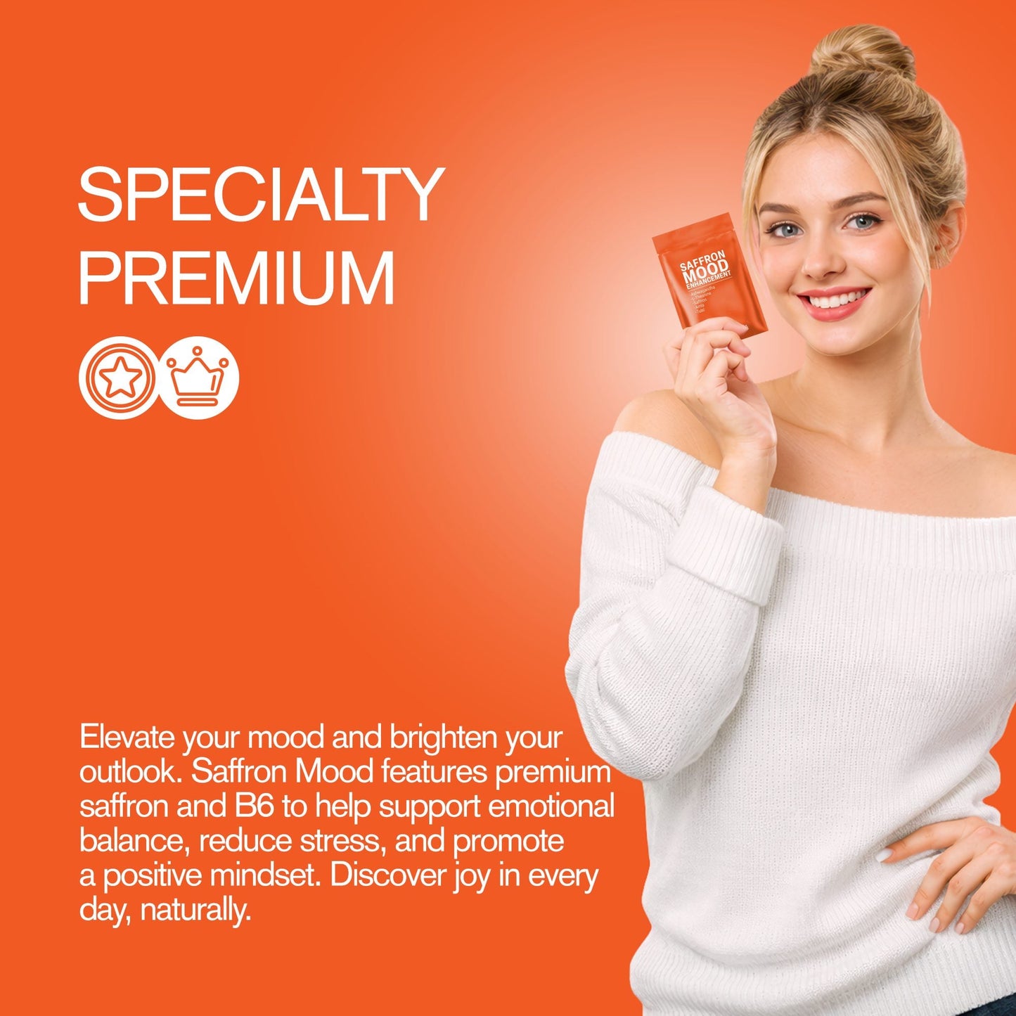 500mg Saffron Mood Tablets - Orange Vanilla - Mood Tablets