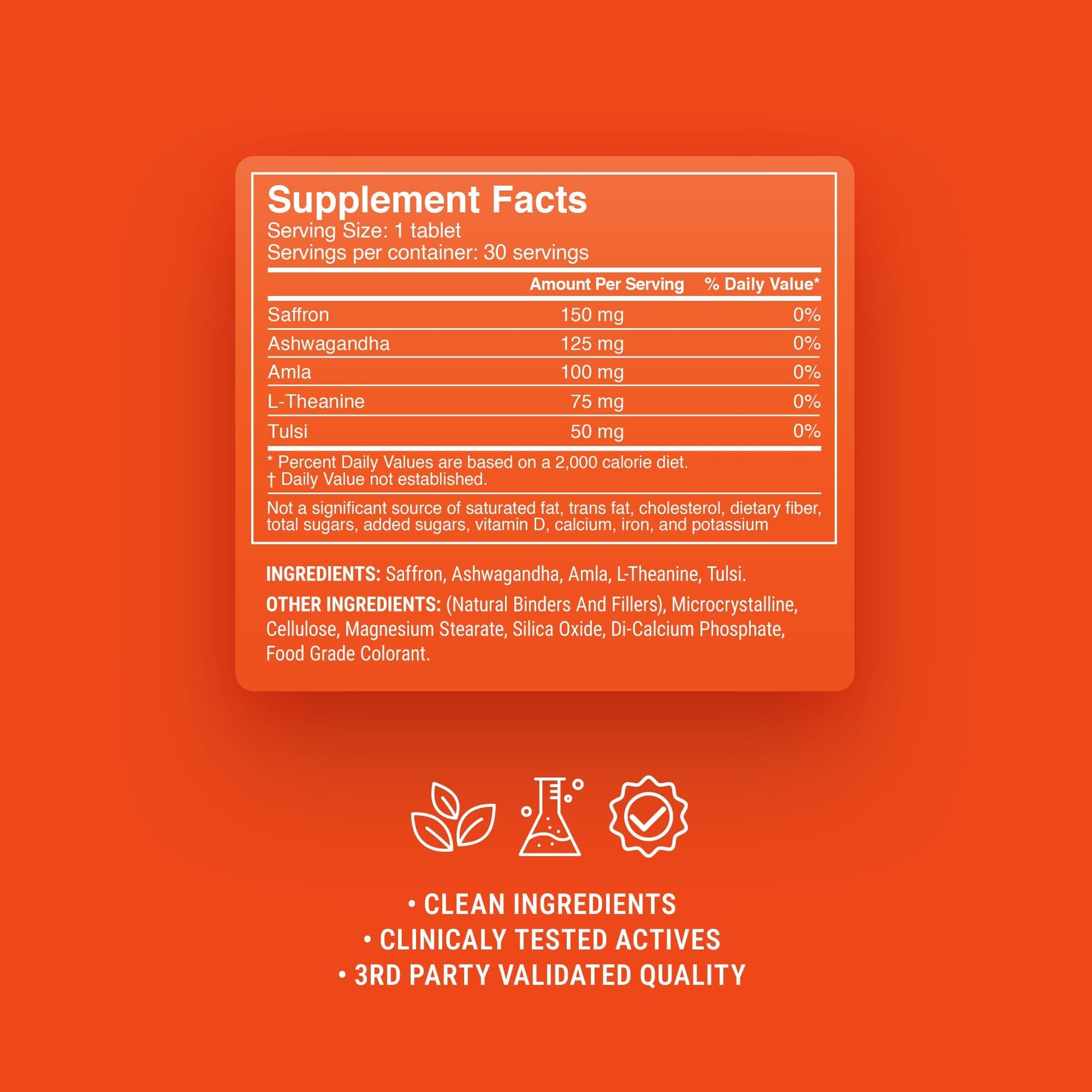 500mg Saffron Mood Tablets - Orange Vanilla - Mood Tablets