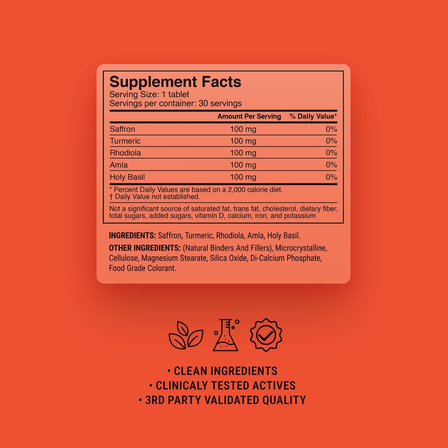 500mg Serotonin Support Tablets - Blood Orange - Mood Tablets