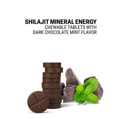 500mg Shilajit Mineral Energy Tablets - Dark Chocolate Mint - Mood Tablets