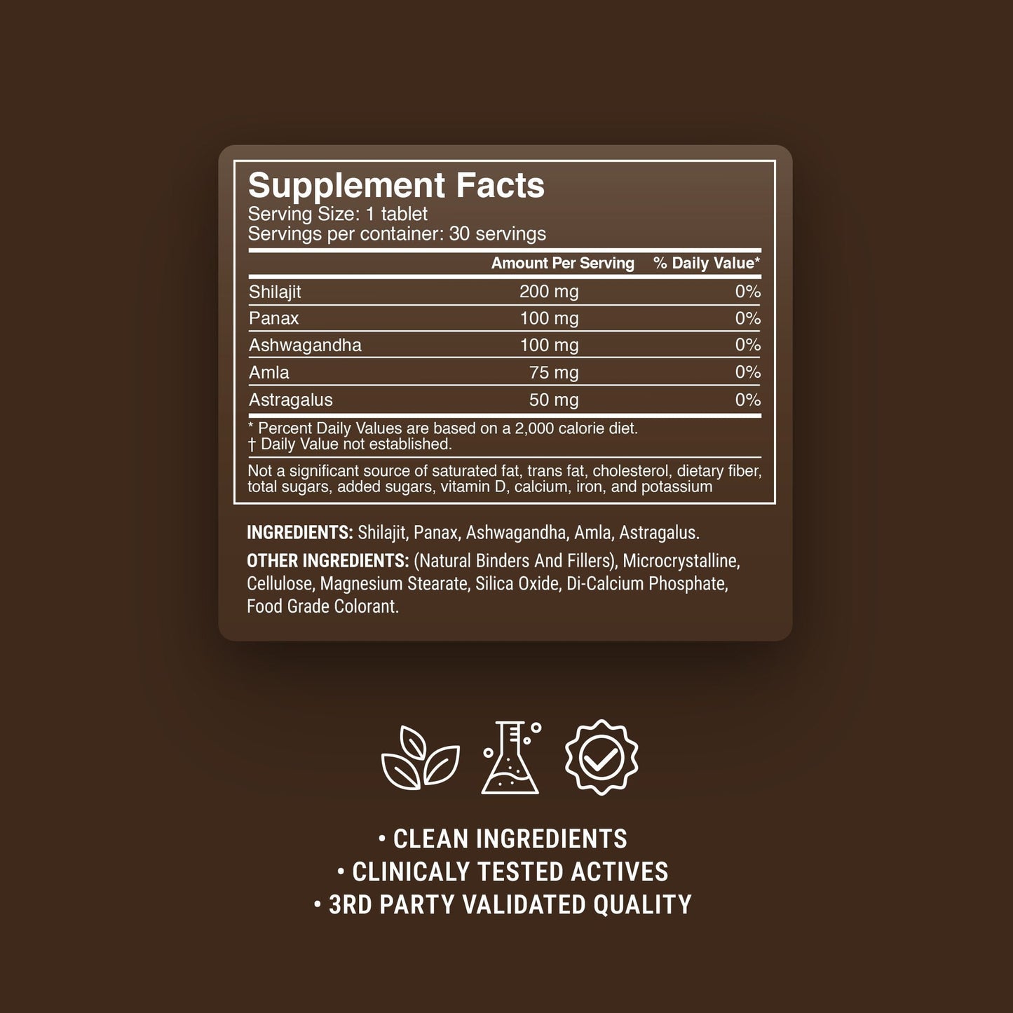 500mg Shilajit Mineral Energy Tablets - Dark Chocolate Mint - Mood Tablets