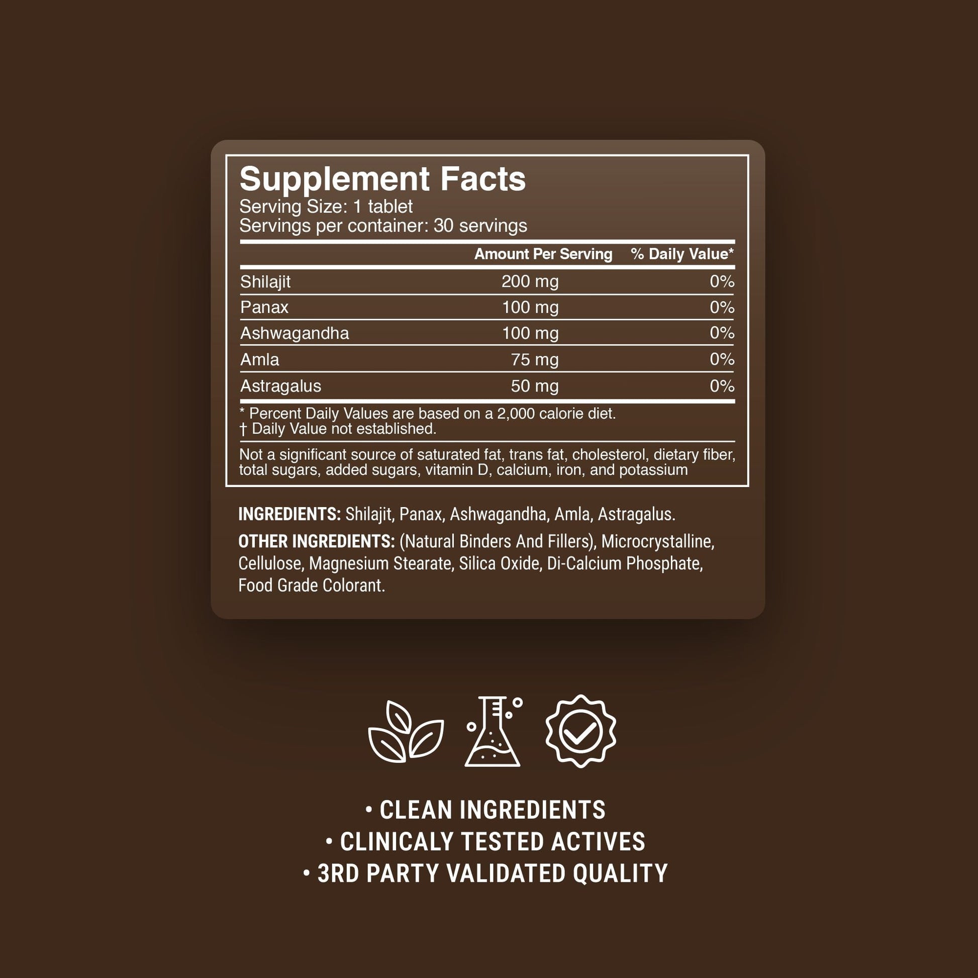 500mg Shilajit Mineral Energy Tablets - Dark Chocolate Mint - Mood Tablets