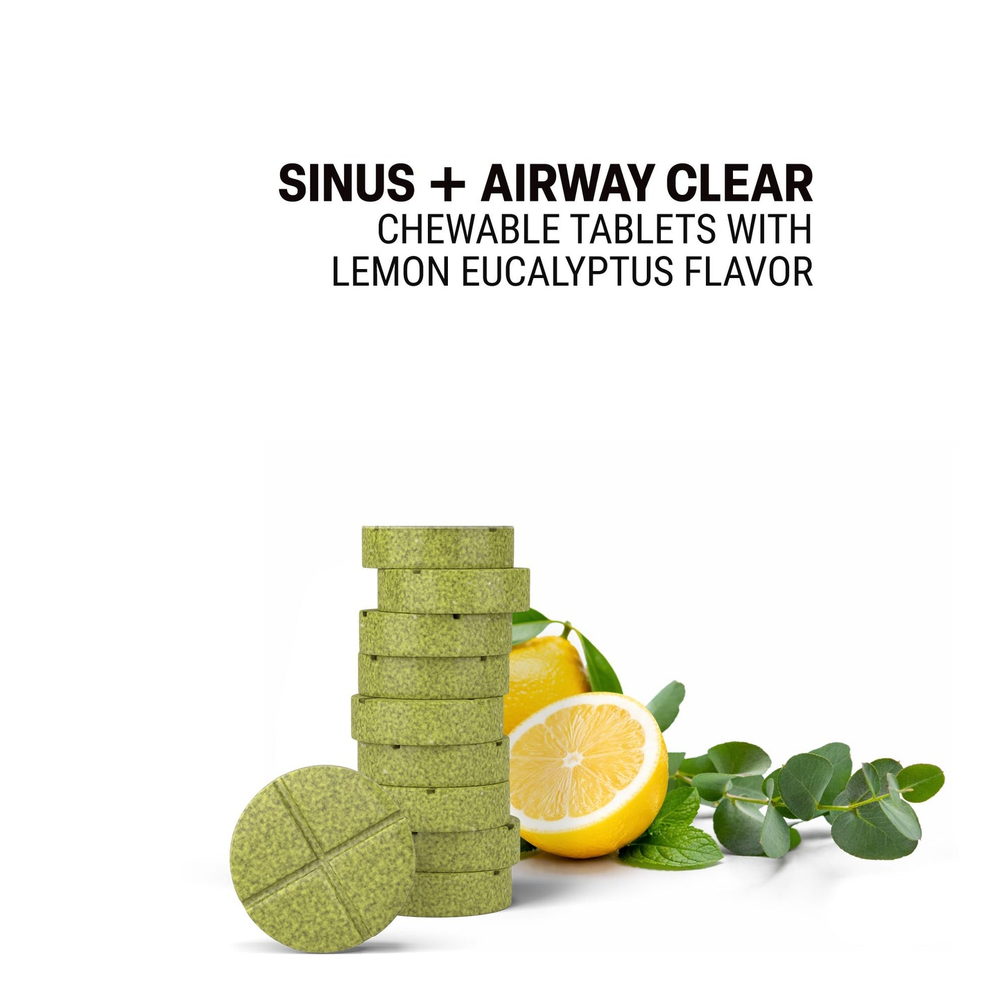 500mg Sinus + Airway Clear Tablets - Lemon Eucalyptus - Mood Tablets