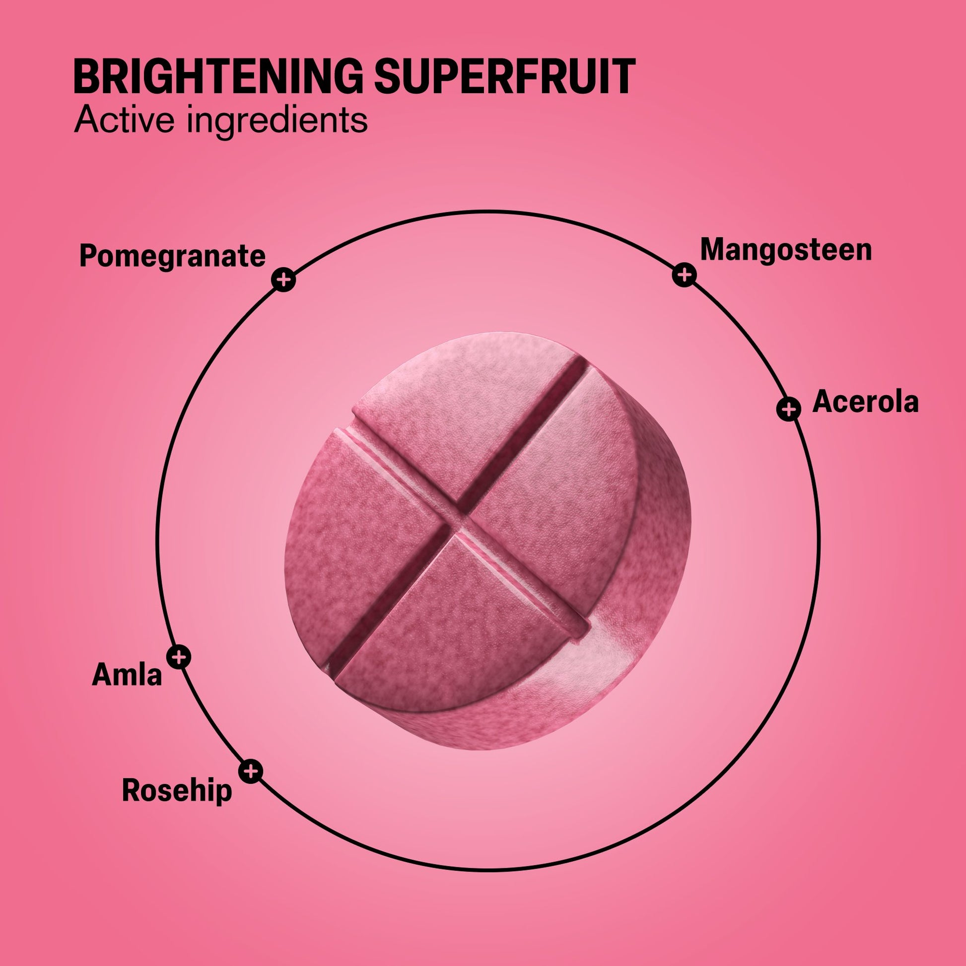 500mg Skin Brightening SuperFruit Tablets - Pink Lemonade - Mood Tablets