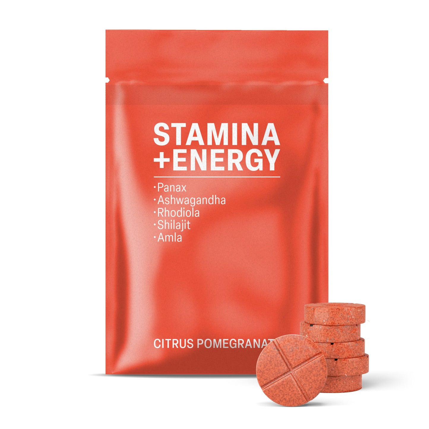 500mg Stamina + Energy Tablets - Citrus Pomegranate - Mood Tablets