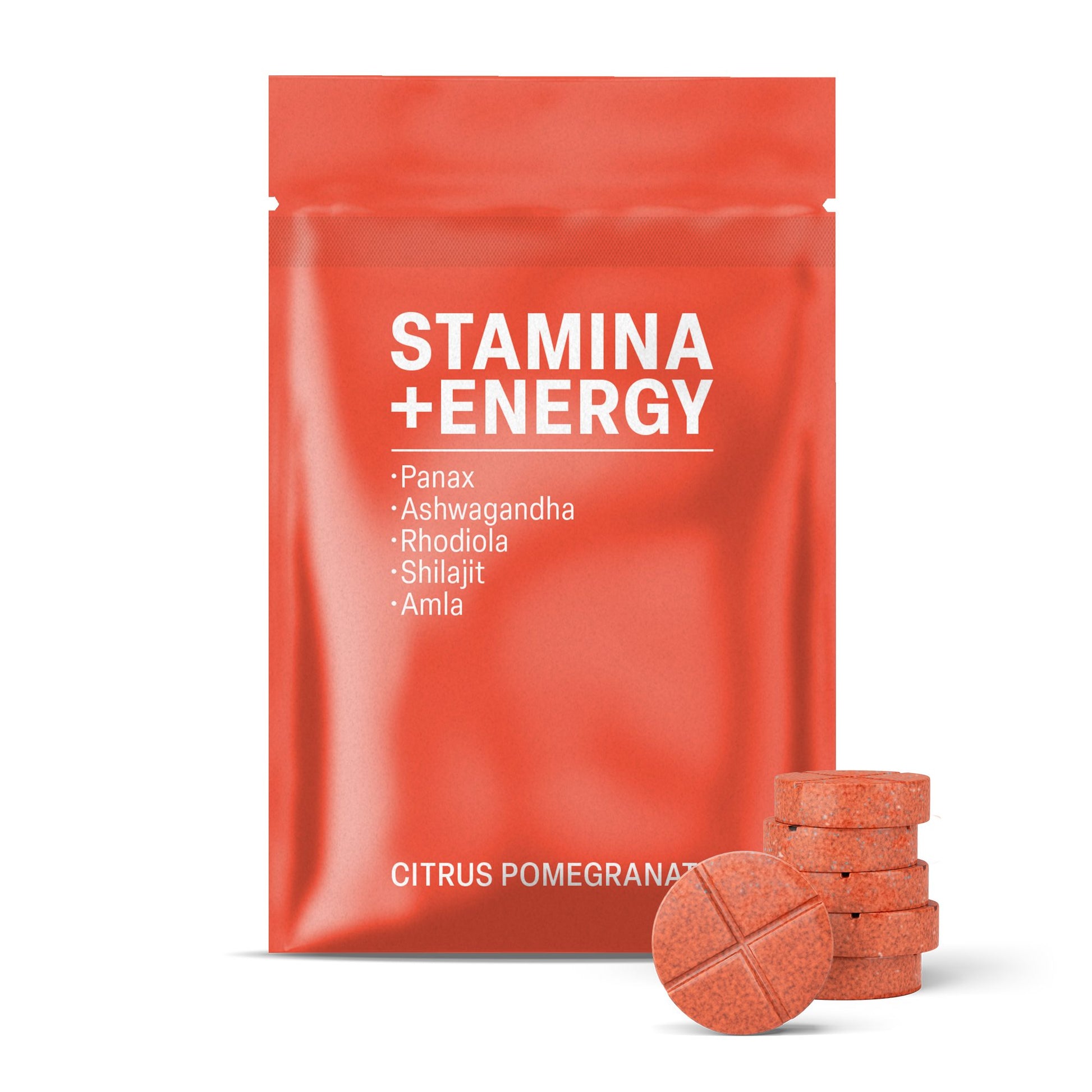 500mg Stamina + Energy Tablets - Citrus Pomegranate - Mood Tablets