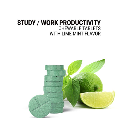500mg Study Work Productivity Tablets - Lime Mint - Mood Tablets