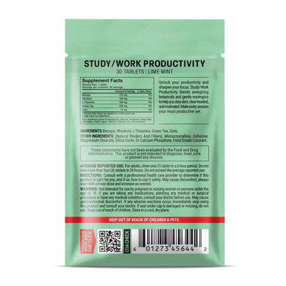 500mg Study Work Productivity Tablets - Lime Mint - Mood Tablets