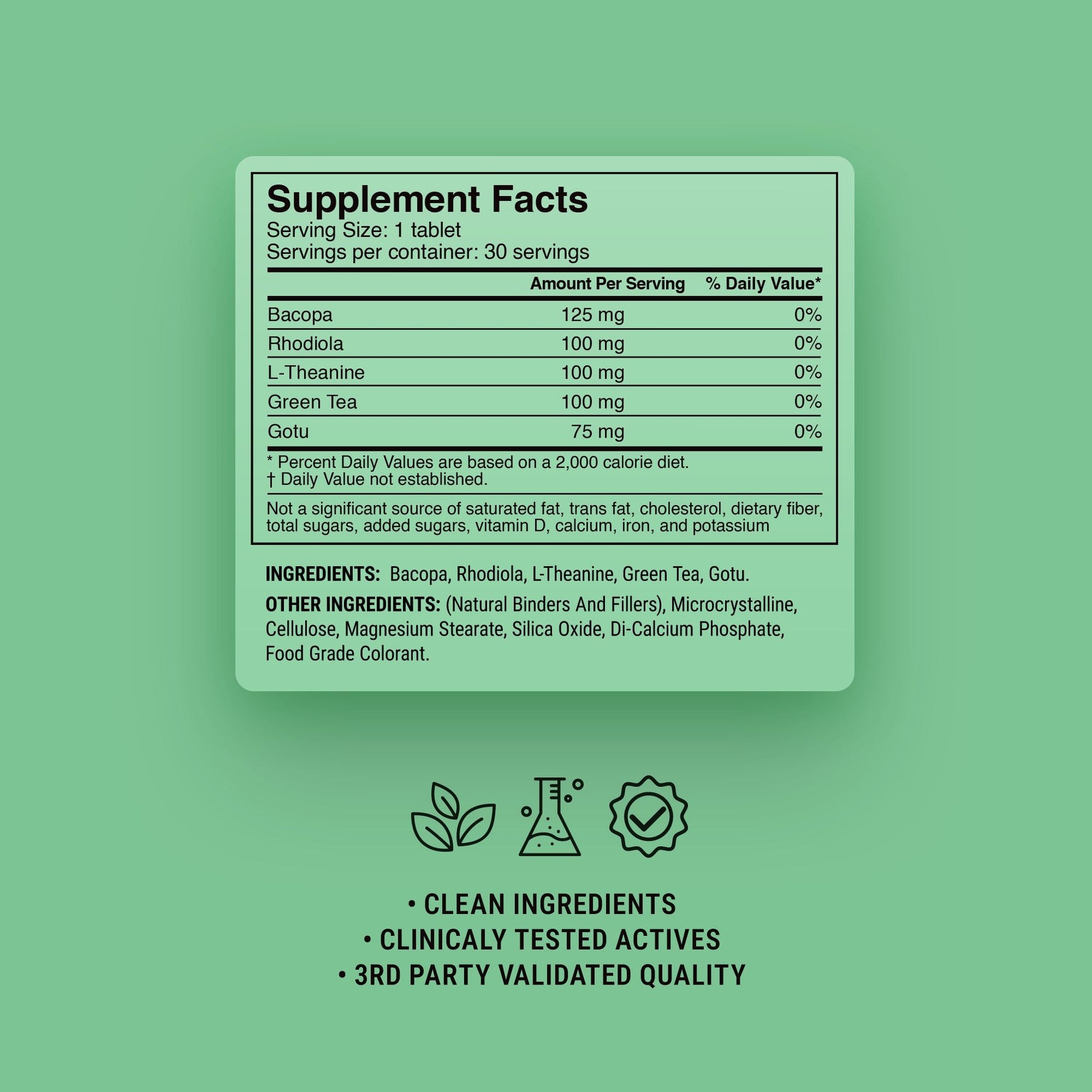 500mg Study Work Productivity Tablets - Lime Mint - Mood Tablets