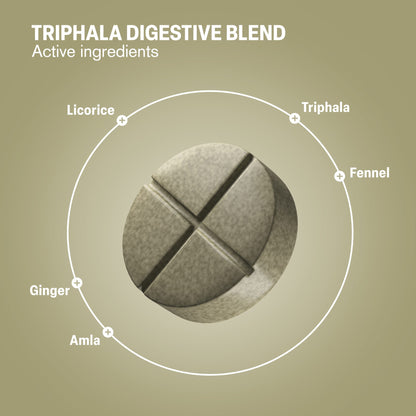 500mg Triphala Digestive Tablets - Cardamom Lemon - Mood Tablets