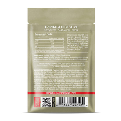 500mg Triphala Digestive Tablets - Cardamom Lemon - Mood Tablets