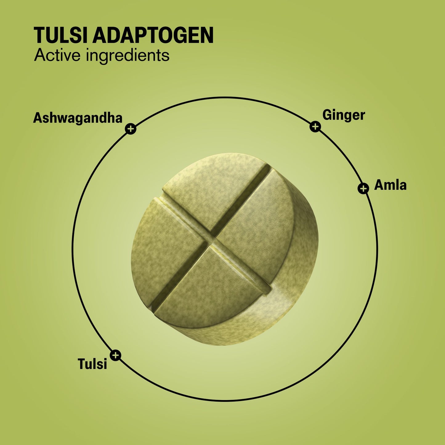 500mg Tulsi Immune Adaptogen Tablets - Tulsi Lemon - Mood Tablets