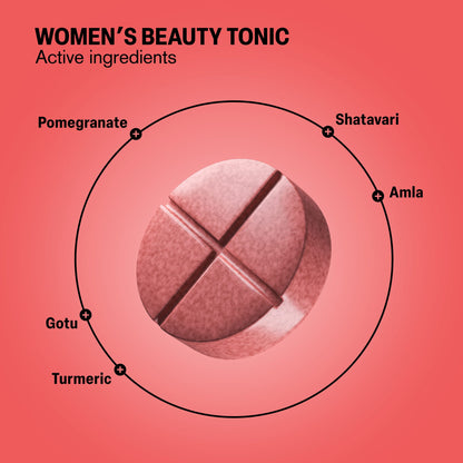 500mg Women's Beauty Tonic Tablets - Strawberry Rose - Mood Tablets