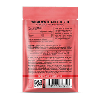 500mg Women's Beauty Tonic Tablets - Strawberry Rose - Mood Tablets