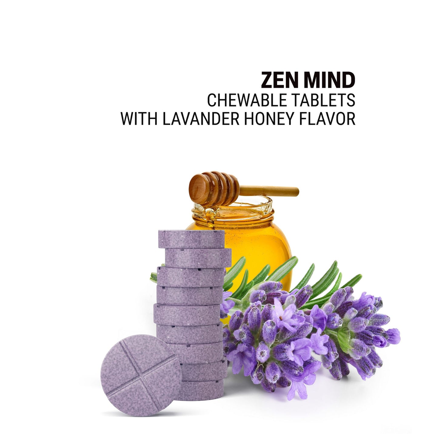 500mg Zen Mind Tablets - Lavender Honey - Mood Tablets