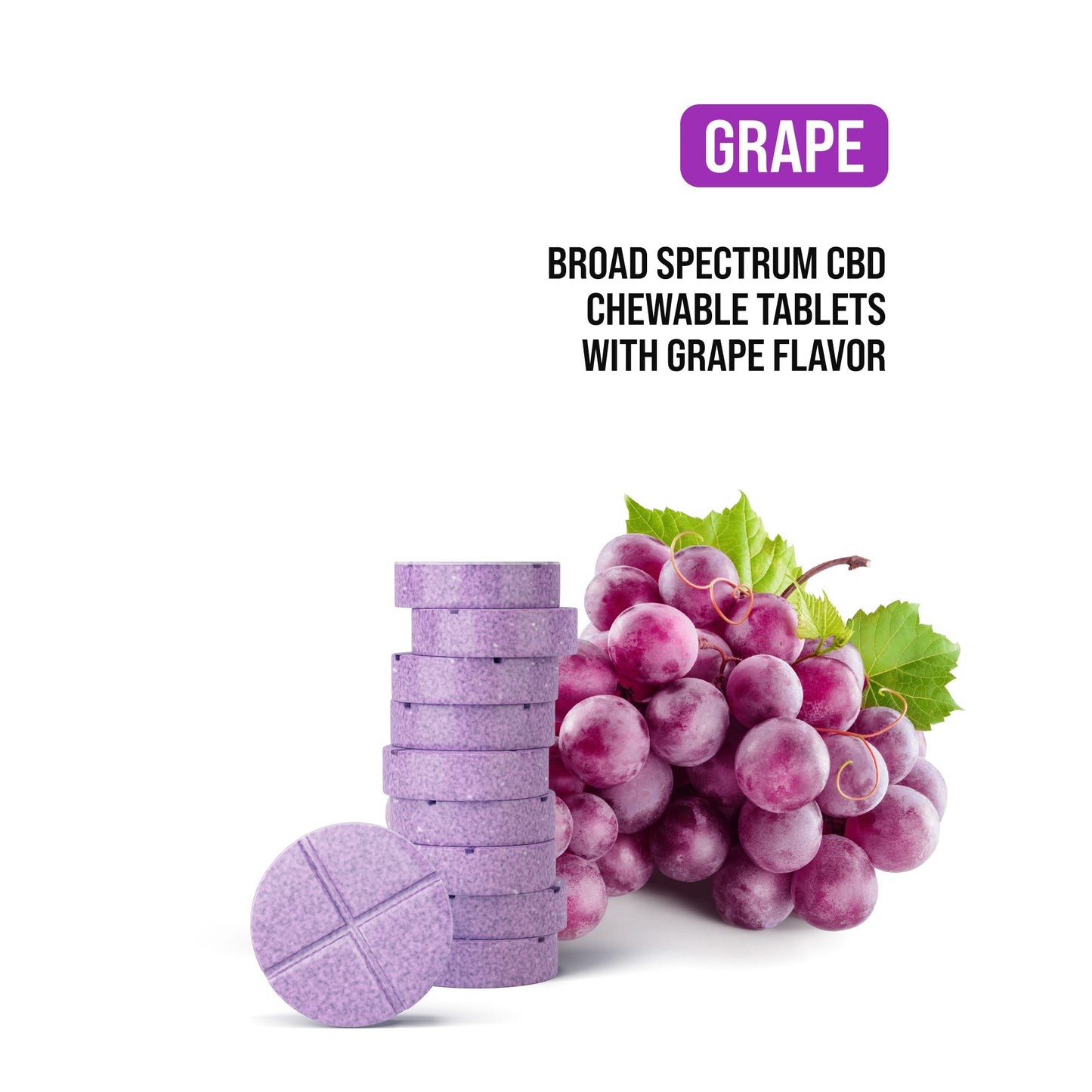 50mg Broad Spectrum CBD Nano Tablets - Grape - Chill Plus