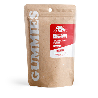50mg D8 + Live Resin Gummies - Granddaddy Purple - Chill Extreme