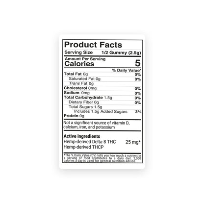 50mg D8 & THCP Gummies - Paradise Mix - Chill Plus