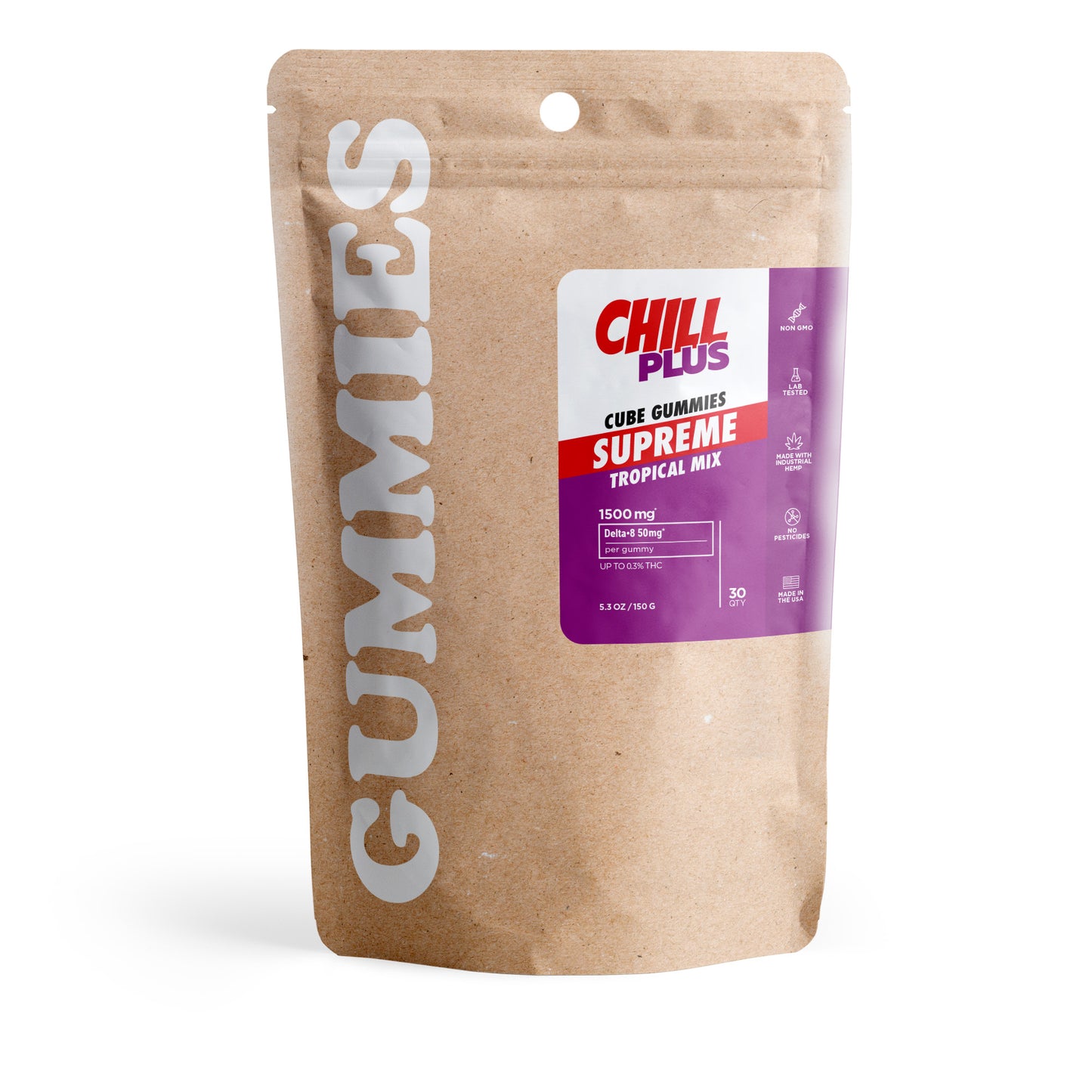 50mg Delta 8 Gummies - Tropical Mix - Chill Plus