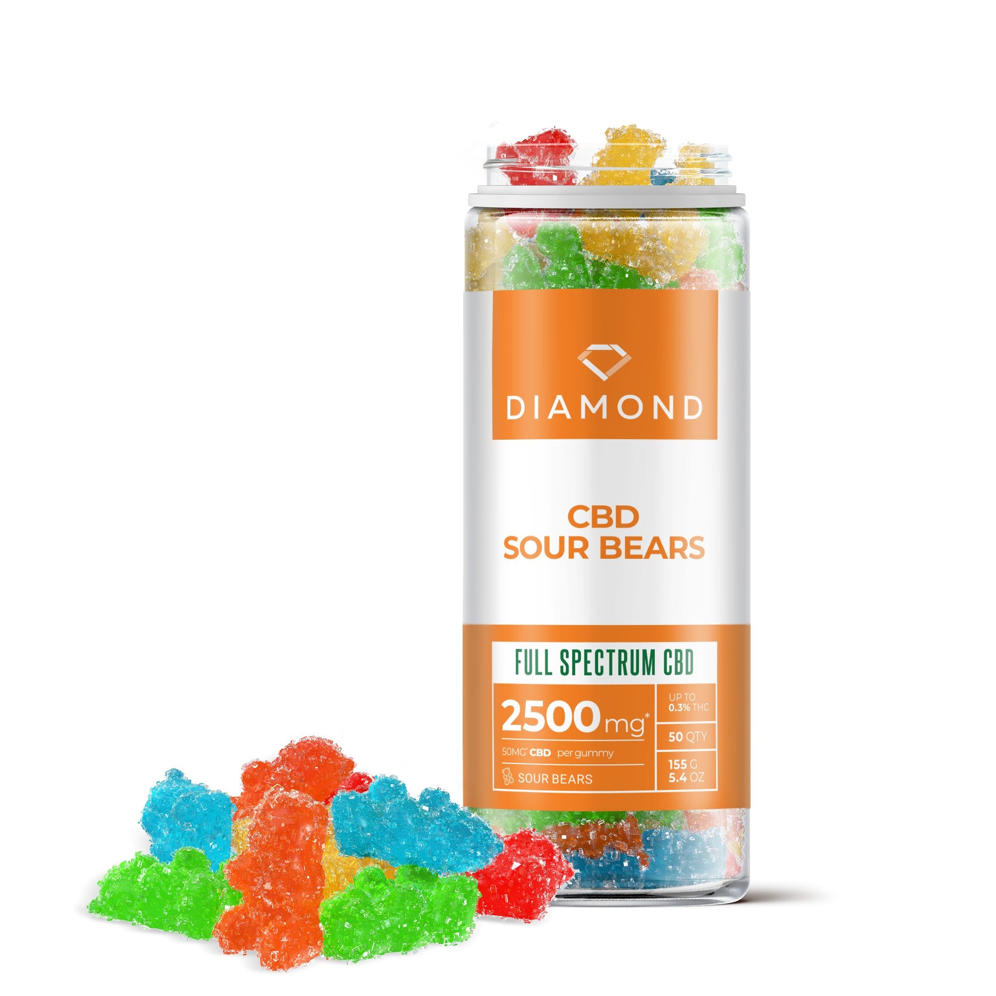 50mg Full Spectrum CBD Sour Bears - Diamond CBD