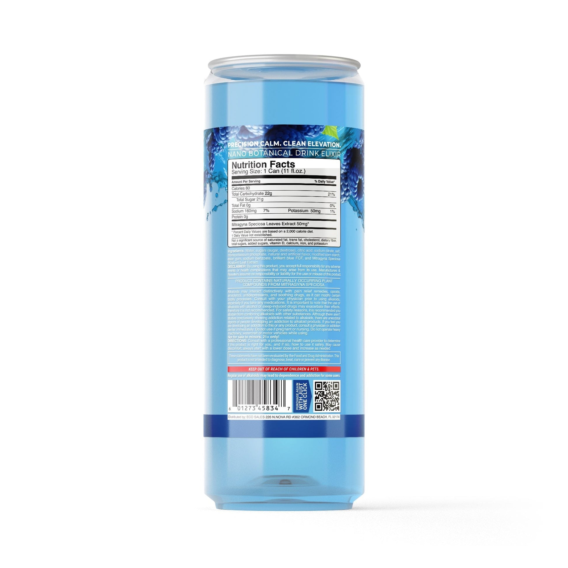 50mg Kratom Nano Electrolyte Drink - Blue Raspberry - Fresh