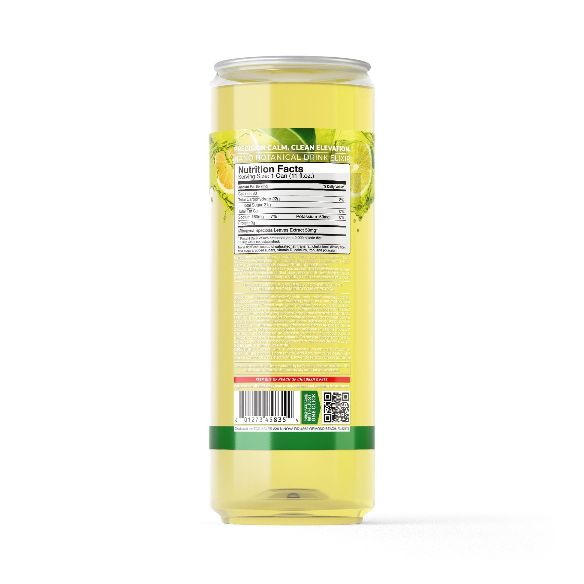 50mg Kratom Nano Electrolyte Drink - Lemon Lime - Fresh